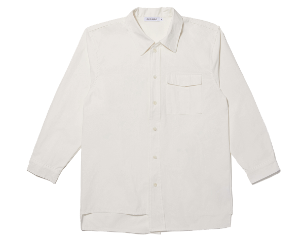 오버핏 언발란스 셔츠  (WHITE)