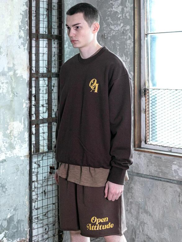 OA LOGO SWEAT SHIRTS-BROWN(O.A 로고 스웨트셔츠-브라운)