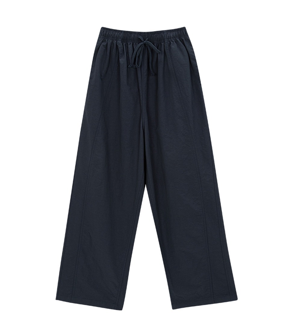 Twisted curved roll-up pants (navy)