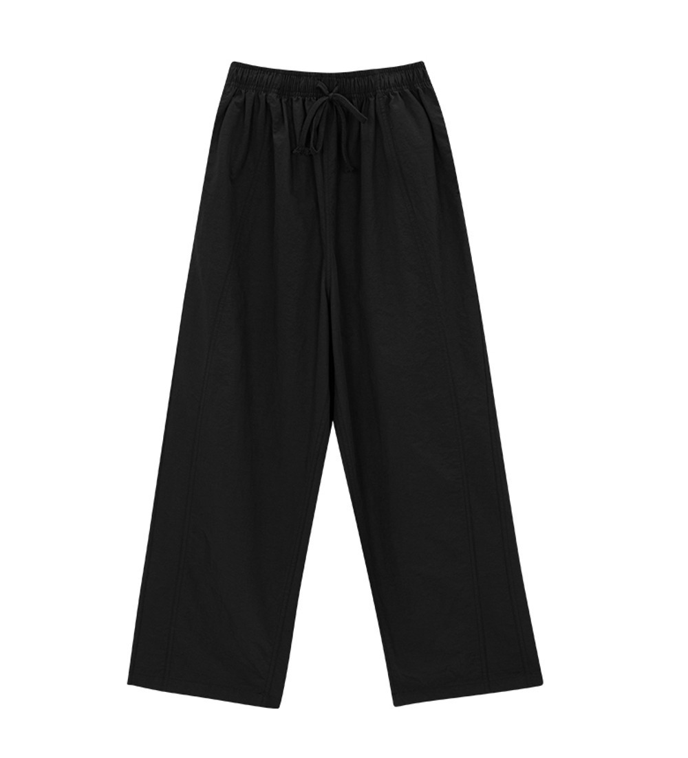 Twisted curved roll-up pants (black)