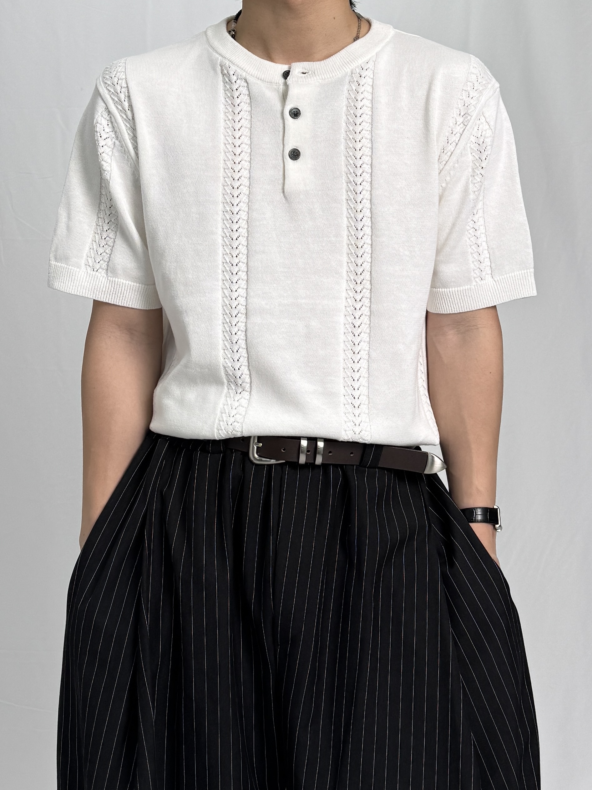 월계수 3버튼 강연사 헨리넥 반팔