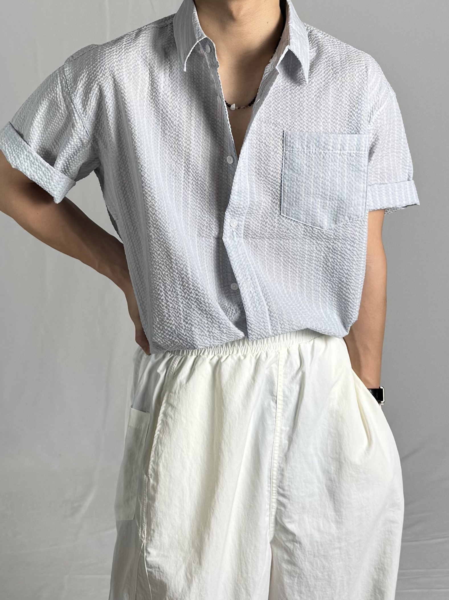 느키 스트라이프 셔츠