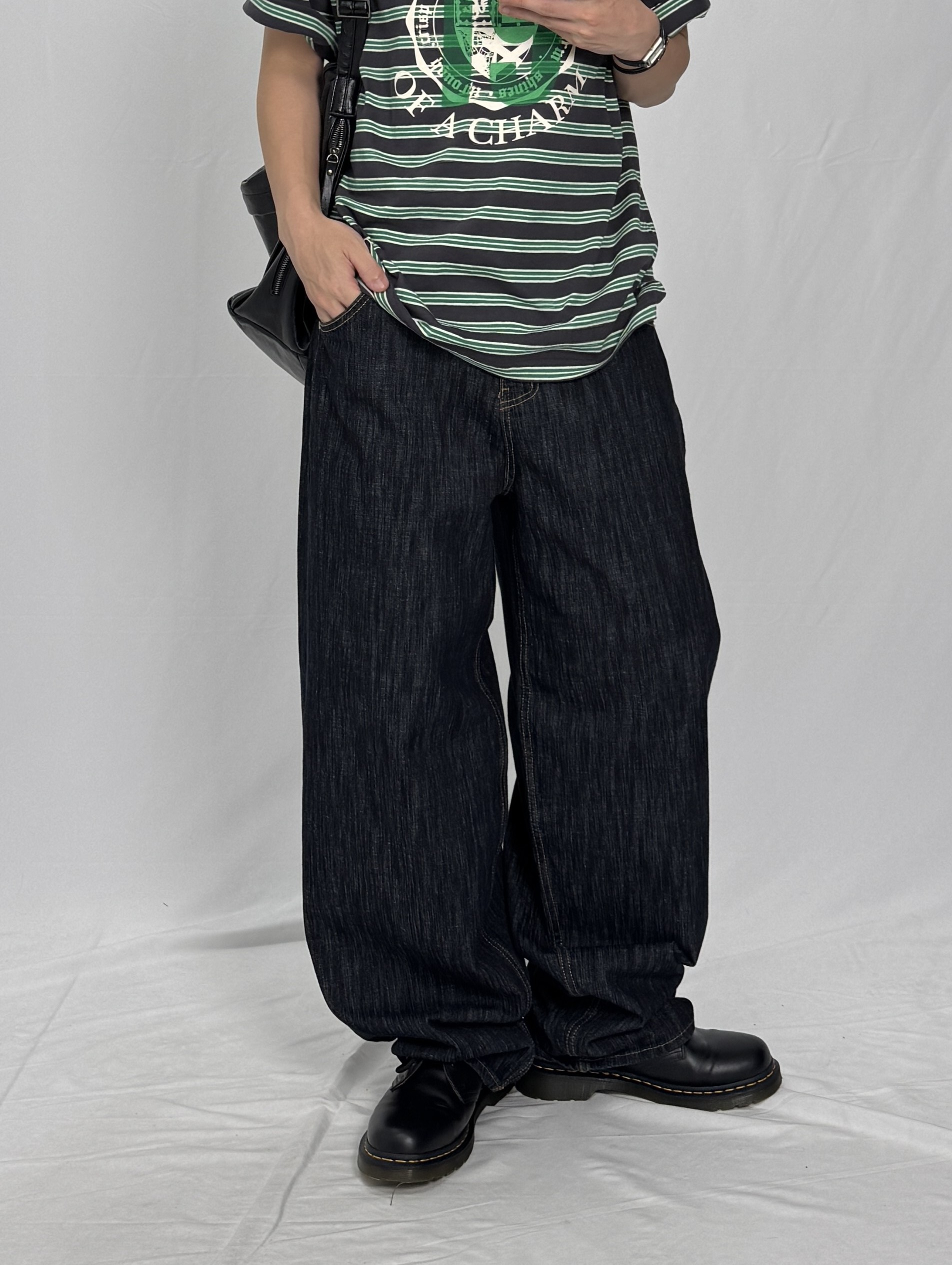 도비 생지 와이드 데님팬츠