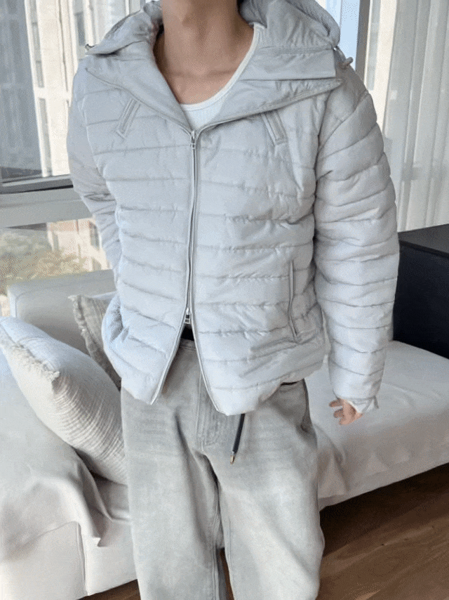[Fall/Winter] [Unisex] 3way zipper lightweight padding (2color) - 헤니어스