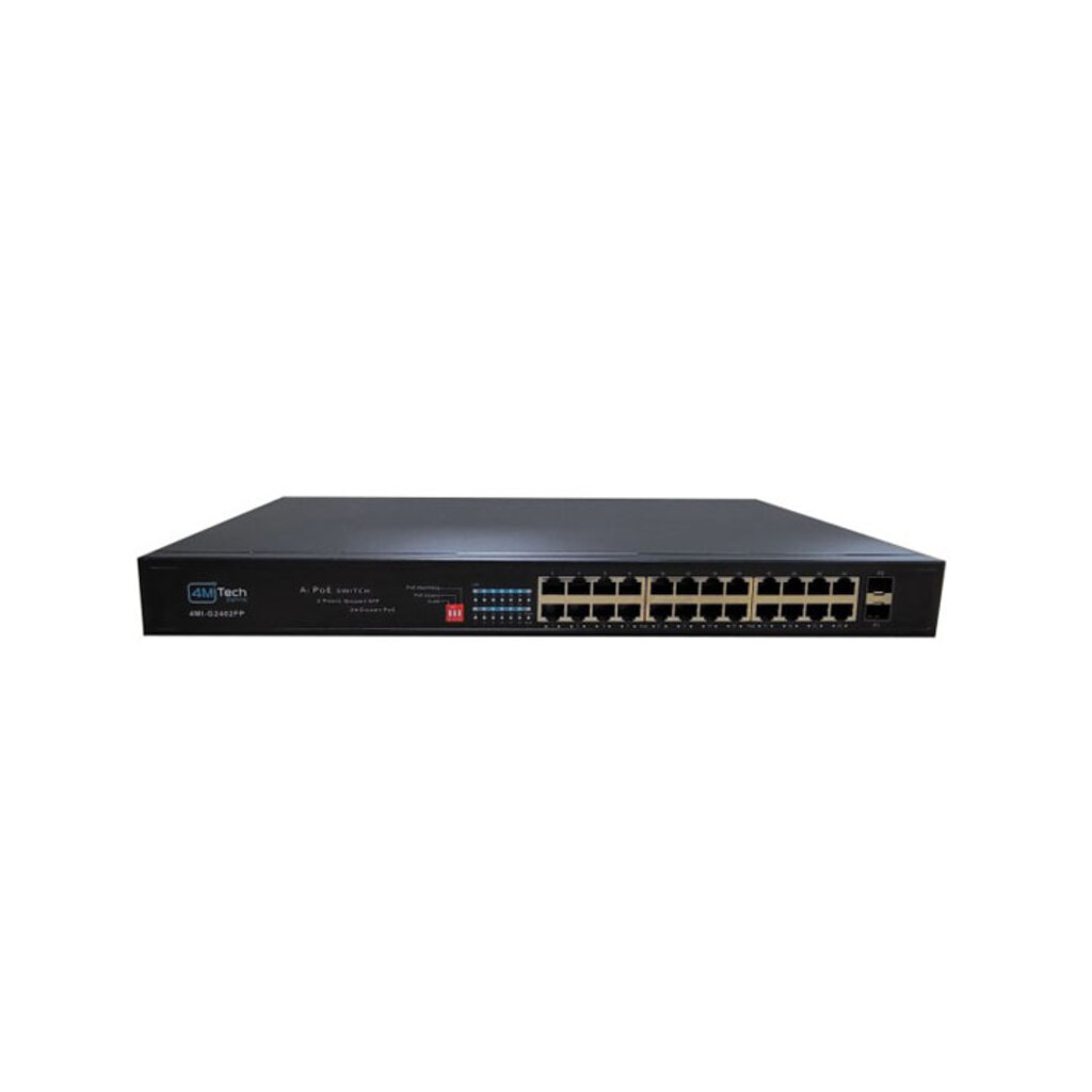 4MITech 포엠아이텍 24port POE 스위치 4MI-G2402FP 10/100/1000M PoE 24port+1G SFP 2Port 52G backplane bandwidth