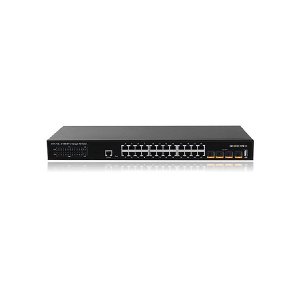 포엠아이텍 L3스위치 4MI-G2404TFPM-L3 10/100/1000M PoE 24port+10G SFP 4Port ...
