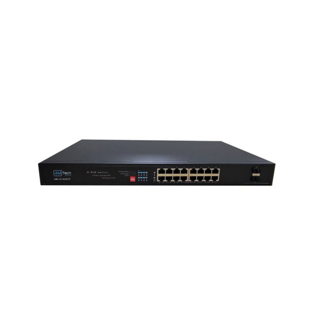 4MITech 포엠아이텍 16port POE 스위치 4MI-G1602FP 10/100/1000M PoE 16port+1G SFP 2Port 36G backplane bandwidth 1-8