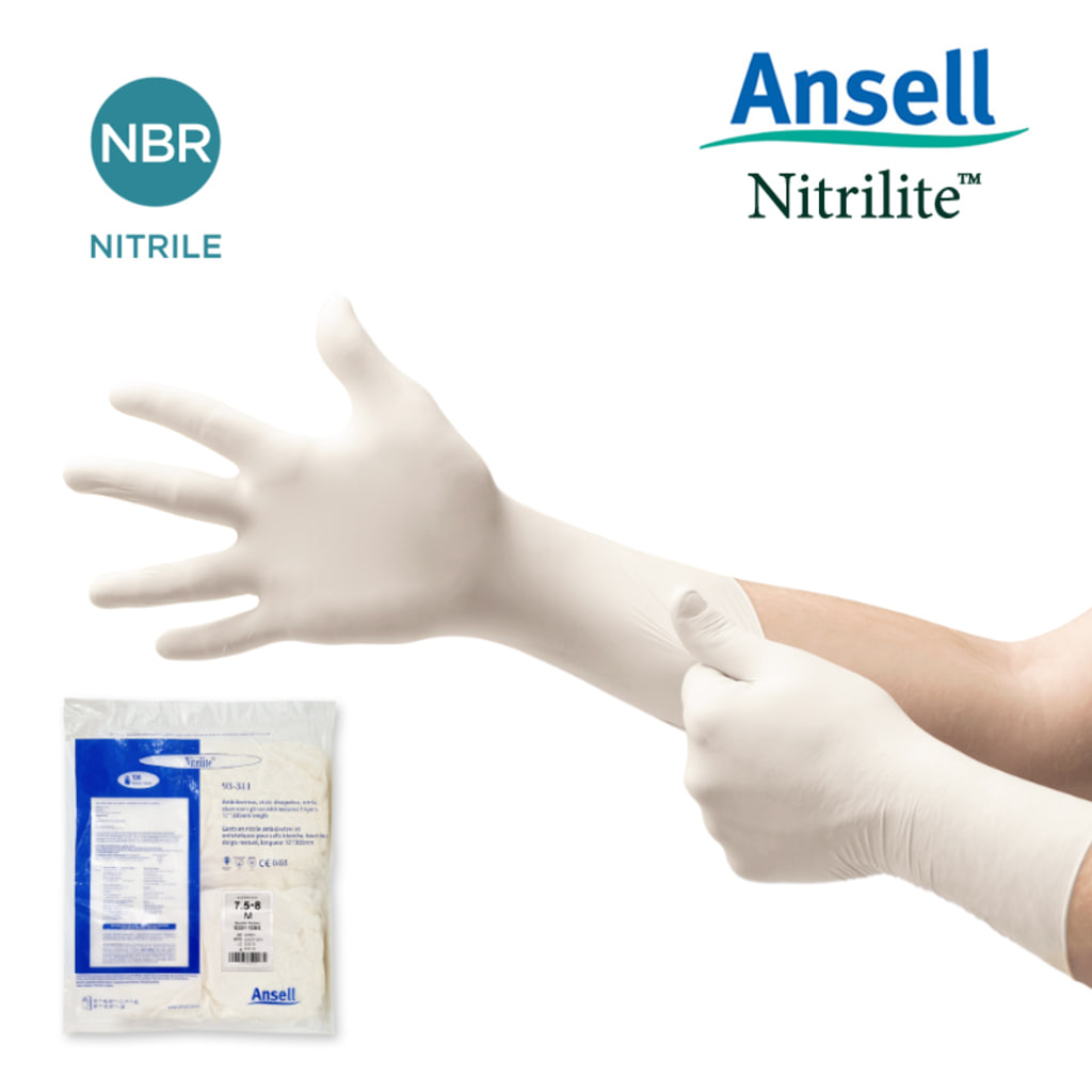 Ansell Ansell 니트릴라이트 93-311 (1폴리팩 100장) 클린룸 검사실 니트릴장갑