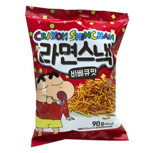 (상온)크레용신짱 라면스낵 바베큐맛 90g (16개 단위판매)