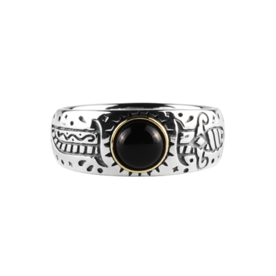 Oldschool Dagger Stone Ring -Black - 어나니머스아티즌