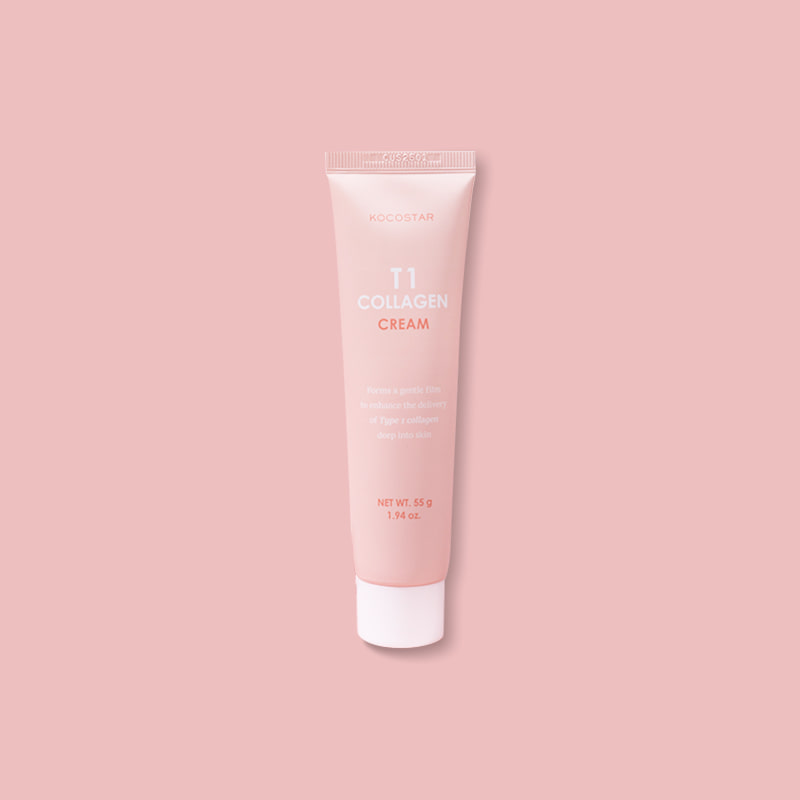 kocostar t1 collagen face cream to film wrapping mask applied on face