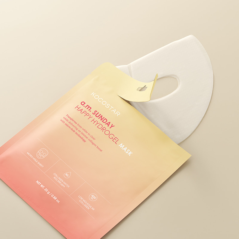 LUCRALTE FACE MASK 炭酸パック a.m. Sunday Happy Hydrogel Mask - KOCOSTAR