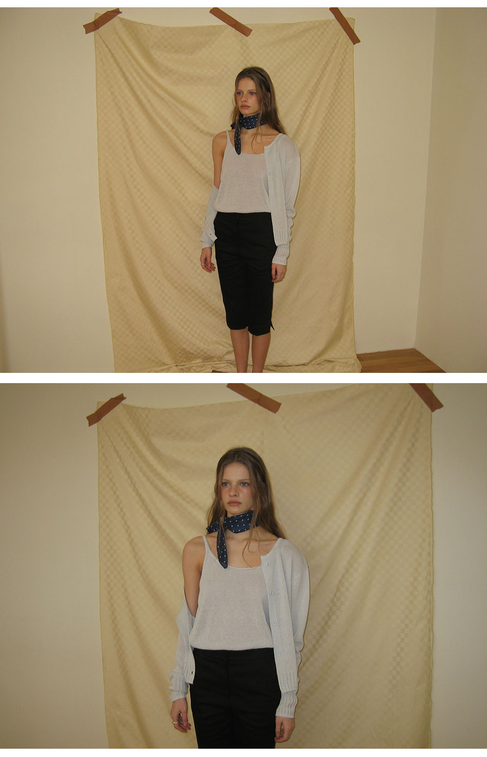 DOLLY SLEEVELESS CARDIGAN SET - SKYBLUE BLUE