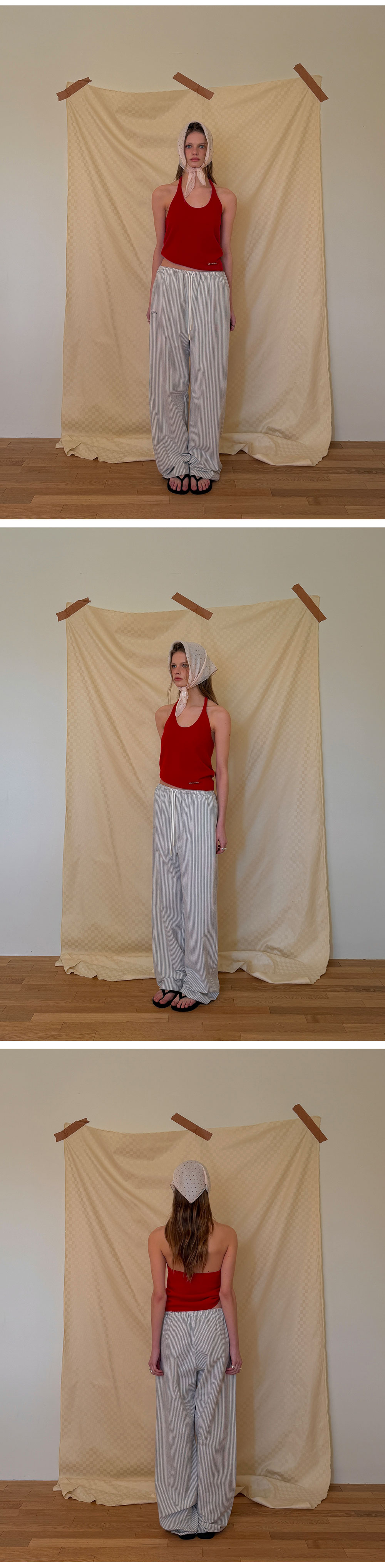 HAY WOOL HALTER LAYERED SLEEVELESS - RED - 2 COLORS RED