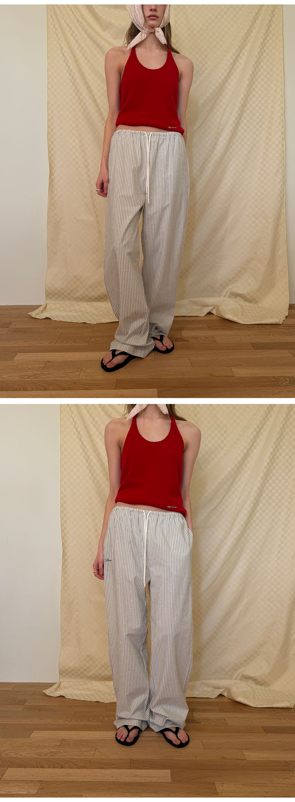 HAY WOOL HALTER LAYERED SLEEVELESS - RED - 2 COLORS RED