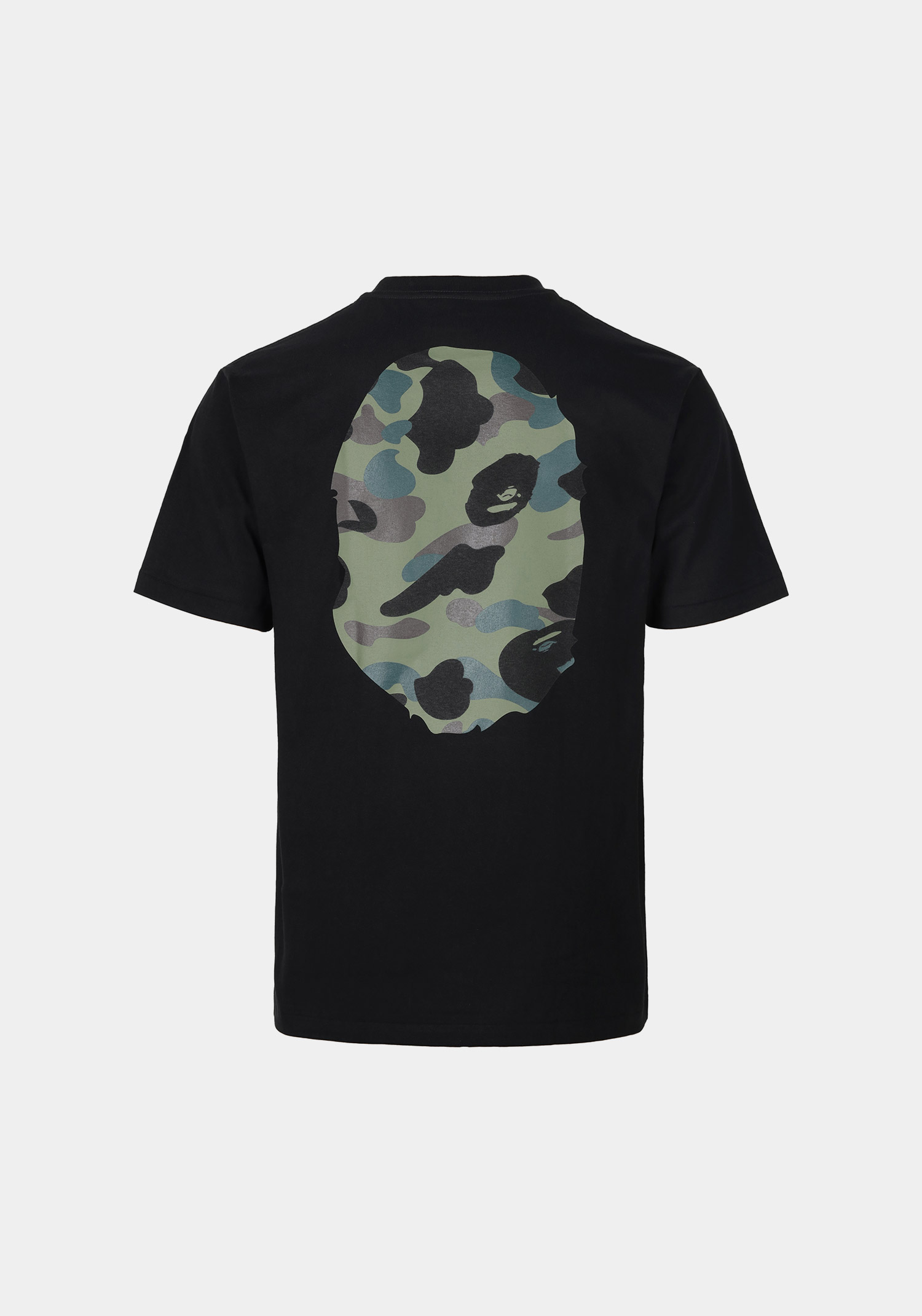 Bape 베이프 블랙 그린 1ST 카모 빅 에이프 헤드 티셔츠 001TEM301015M BLACK GREEN