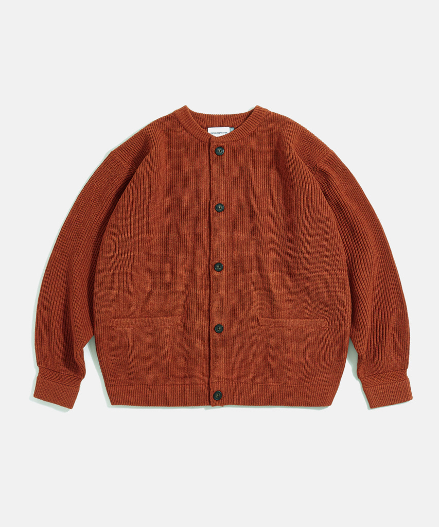 Espionage Miller Heavyweight Cardigan Burnt Orange