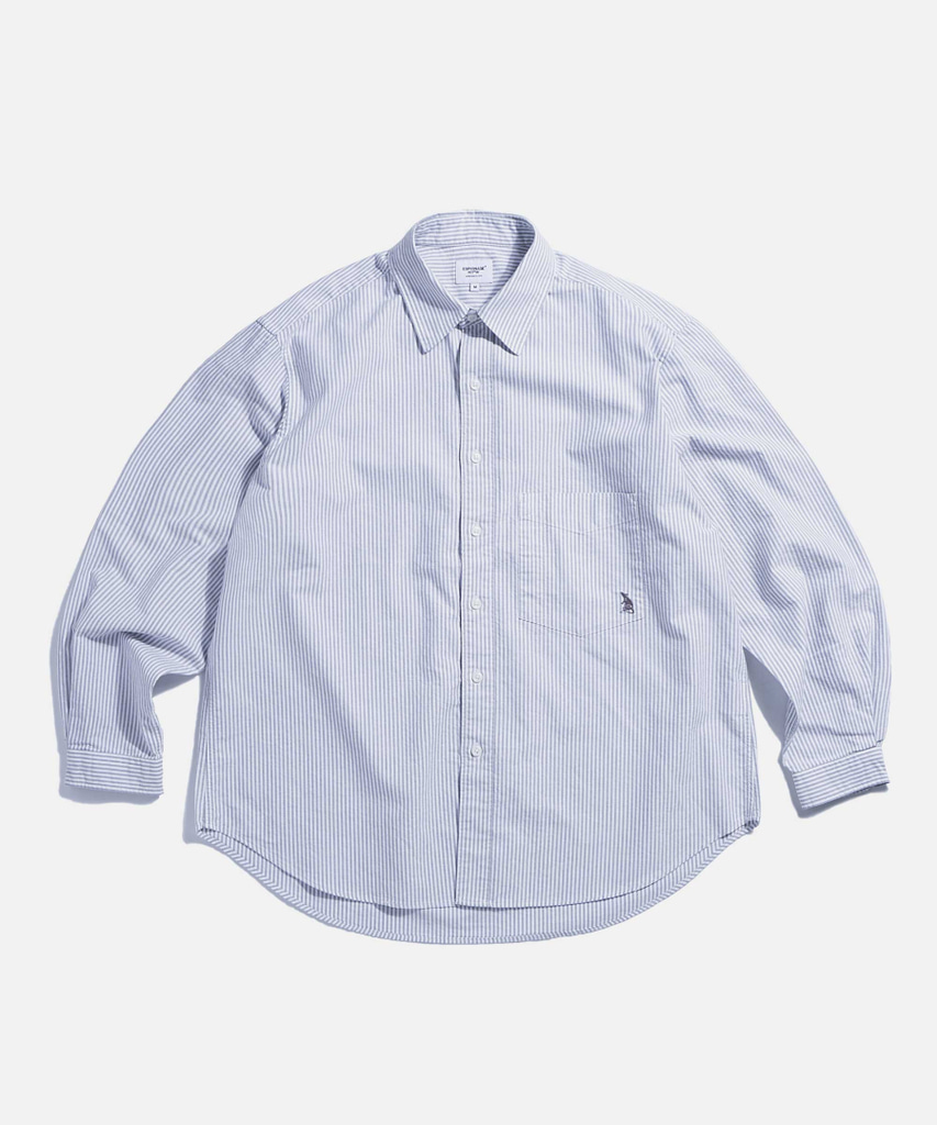 Oxford Over Shirt Grey Stripe