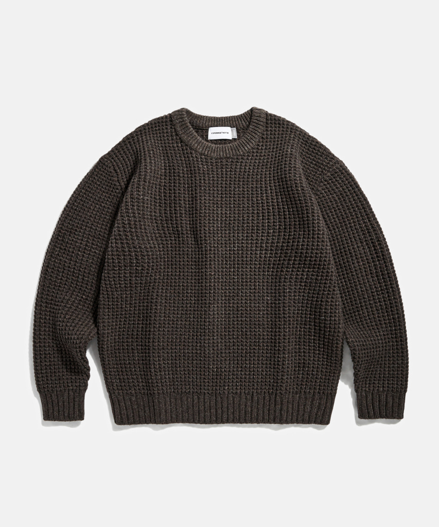Espionage Heavyweight Waffle Knit Sweater Mocha