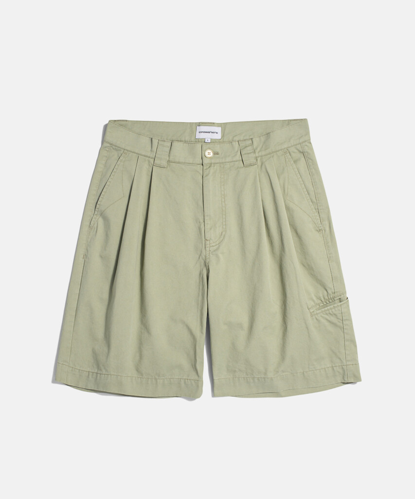 Espionage Double Pleats Chino Shorts Khaki Beige