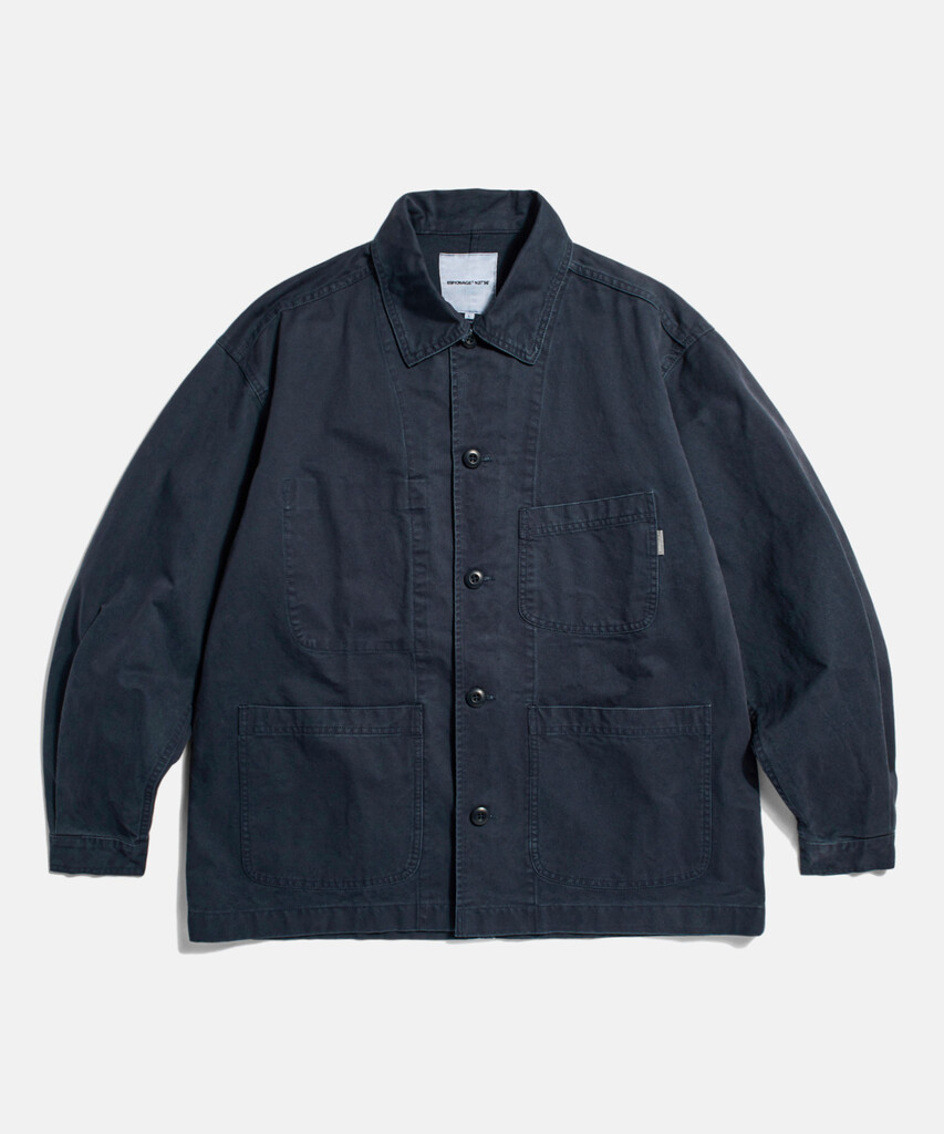 Espionage French Wide Work Jacket (Moleskin) Washed Navy