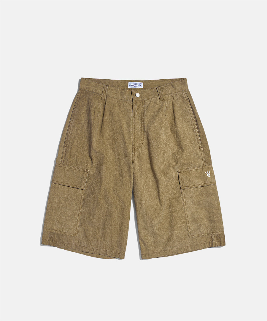 Espionage Vintage Washing Cargo Bermuda Pants Brown