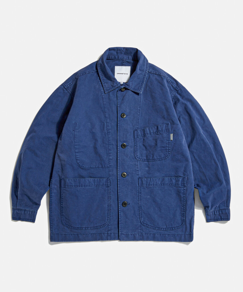 Espionage French Wide Work Jacket (Moleskin) Washed Blue