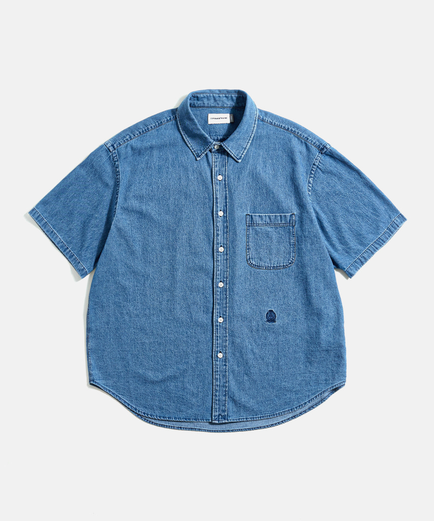 Crest Denim S/S Over Shirt Washed Indigo