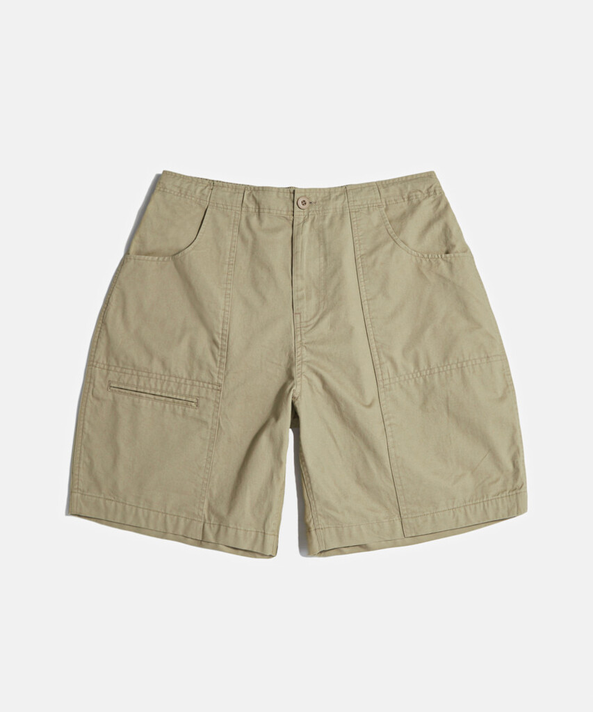 Espionage Washed Cotton Surf Shorts Khaki Beige