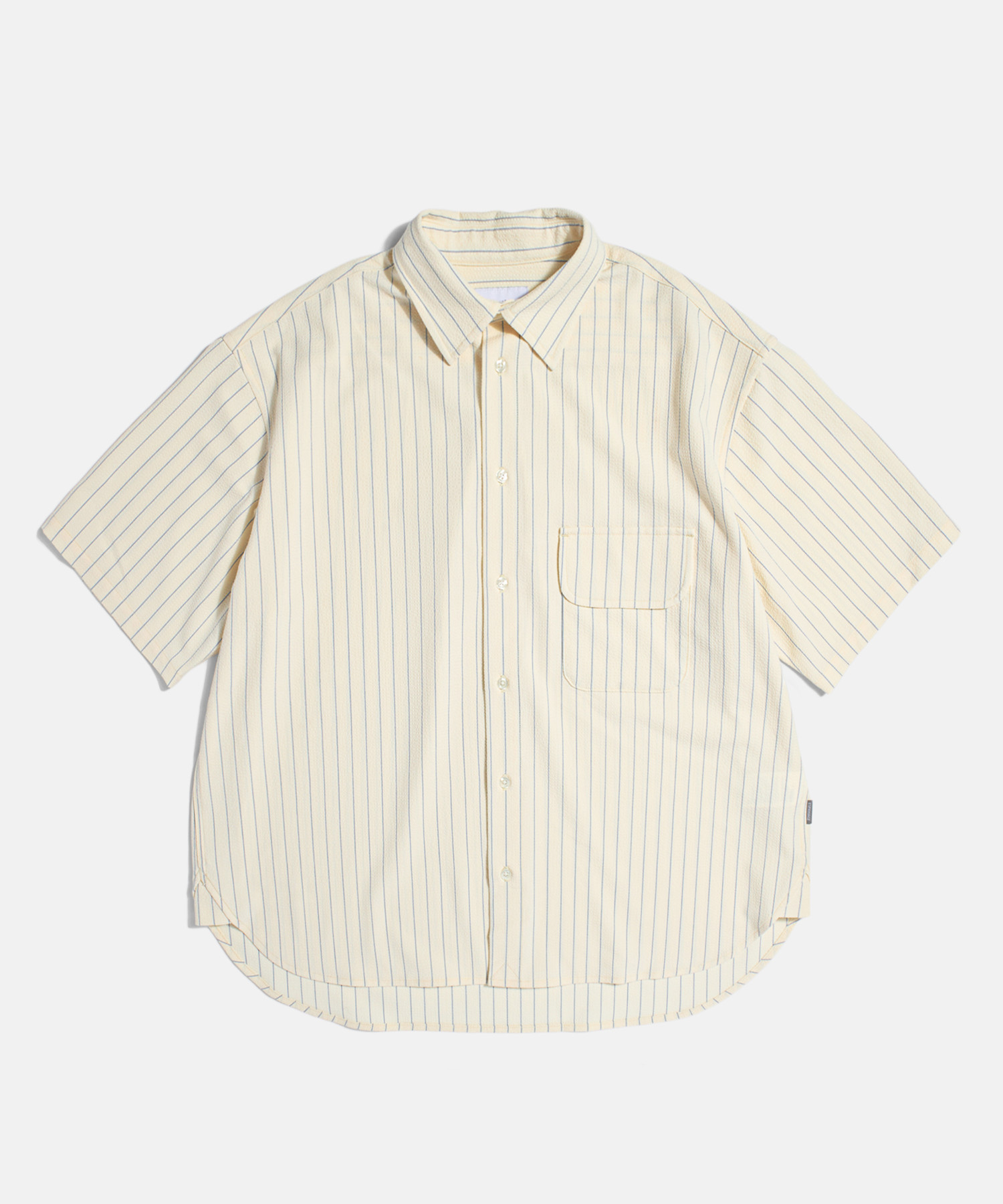 Seersucker Flap Pocket S/S Shirt Cream