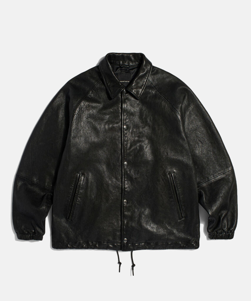 Espionage Washed Sheepskin Coach Jacket Black (Vegetable Leather)