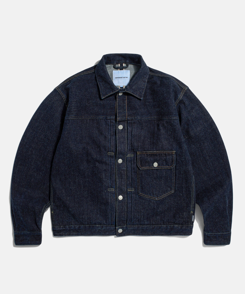 Espionage Type 1 Selvedge Denim Trucker Jacket Dark Indigo