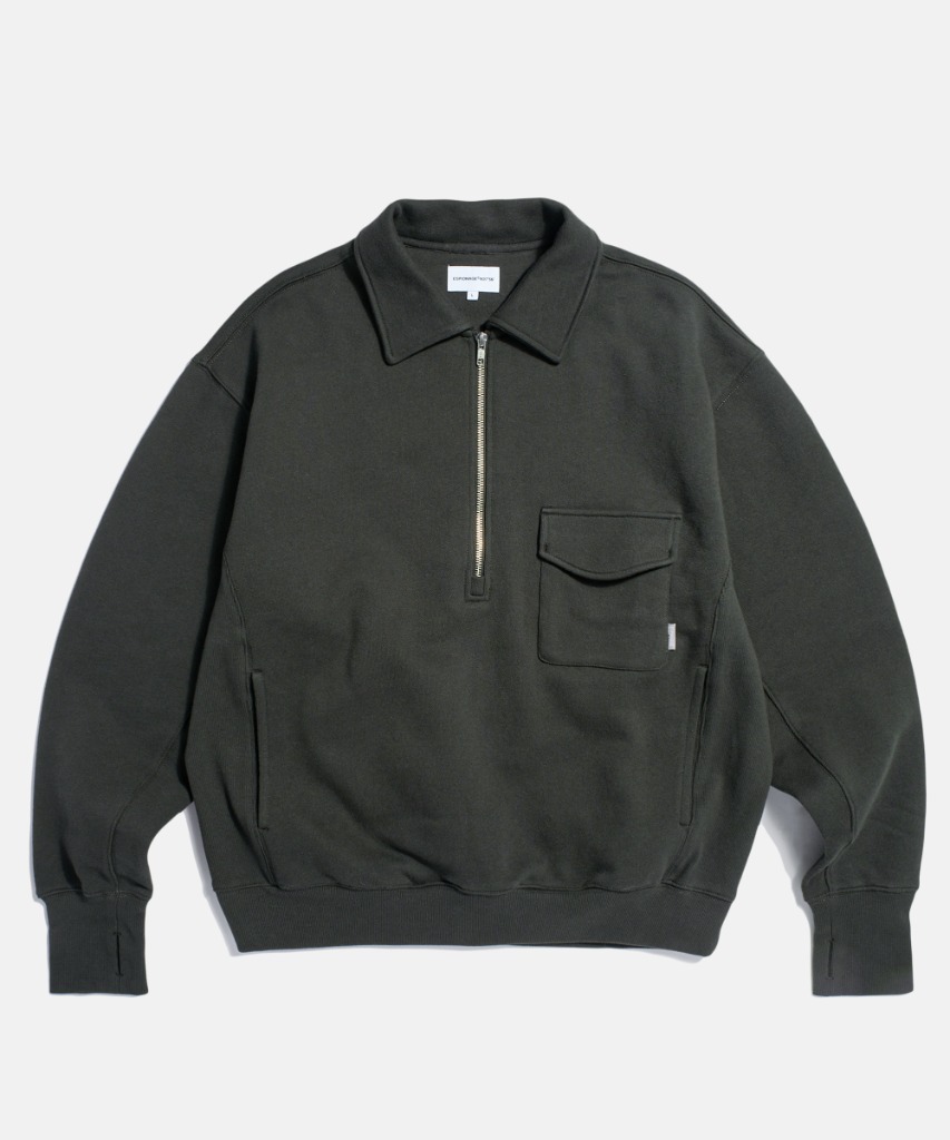 Retro Half Zip Sweatshirt Vintage Black
