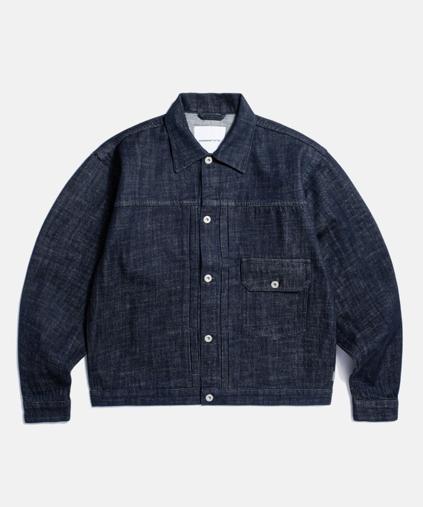 Espionage (JPN Fabric)Type 1 Kaihara Denim Trucker Jacket Dark Indigo