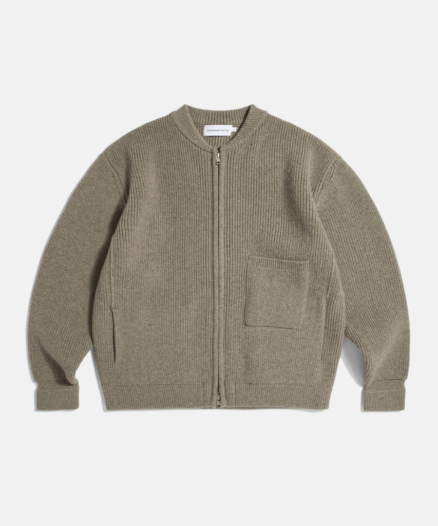 Espionage Miller Heavyweight Zip Knit Jacket Dust