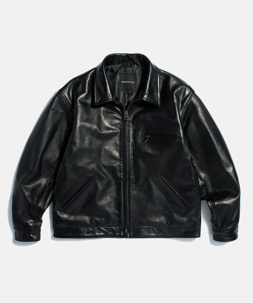 Espionage Buffalo Leather S.Rider Jacket Black
