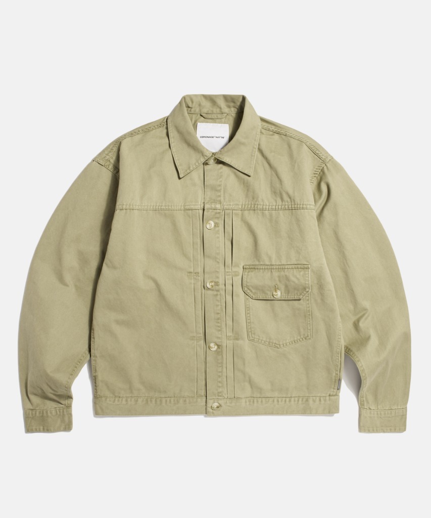 Espionage Type 1 Washed Cotton Trucker Jacket Beige