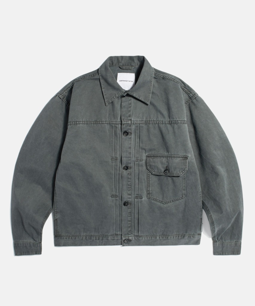 Espionage Type 1 Washed Cotton Trucker Jacket Charcoal