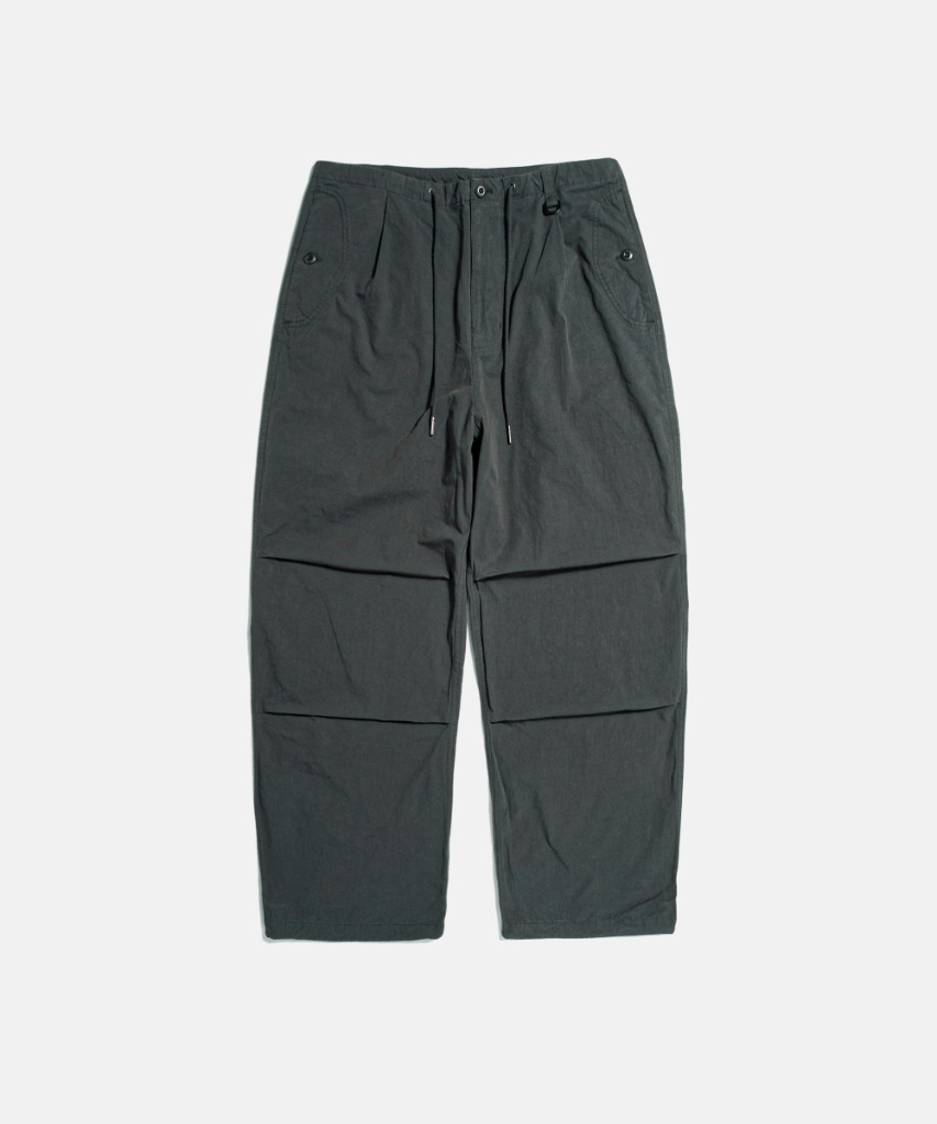 Espionage Pleated Wide Army Pants Charcoal