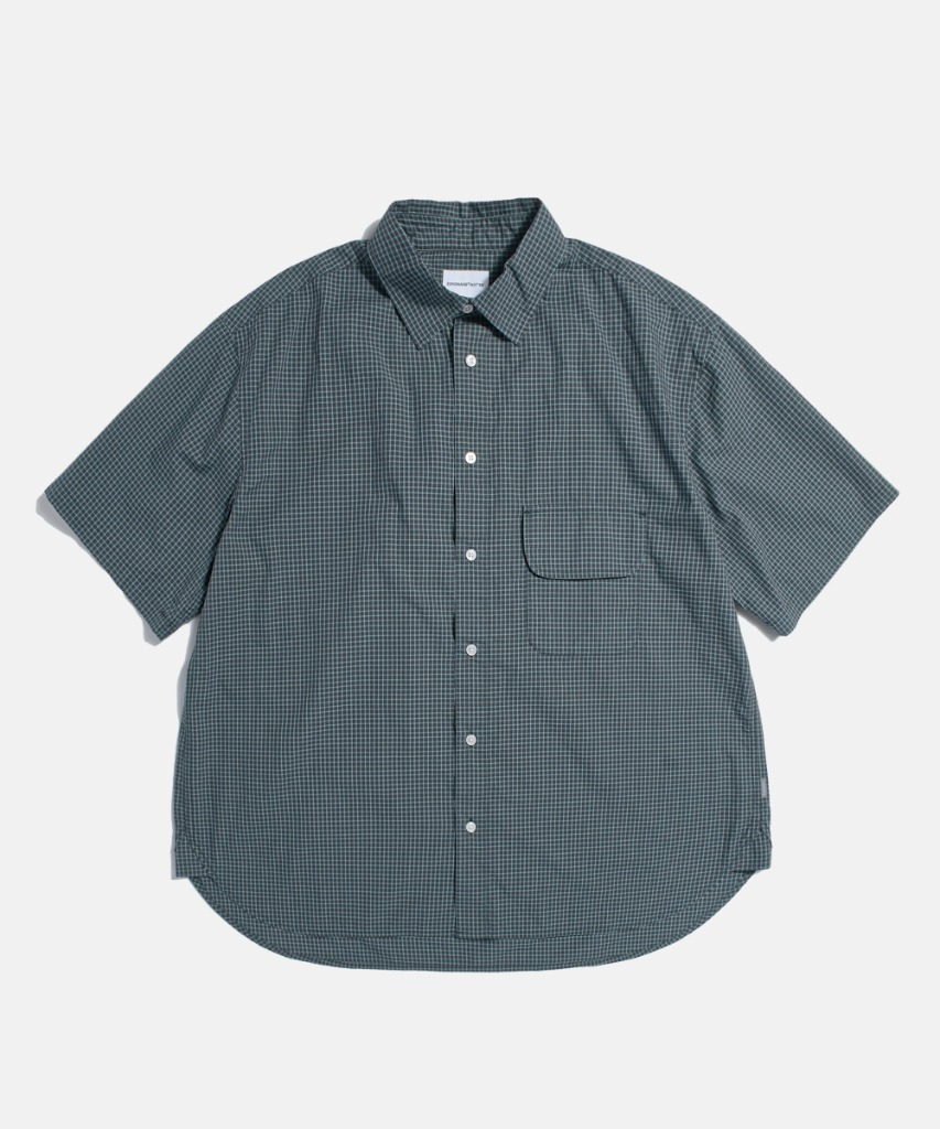 Multi Check Flap Pocket S/S Shirt Teal Navy