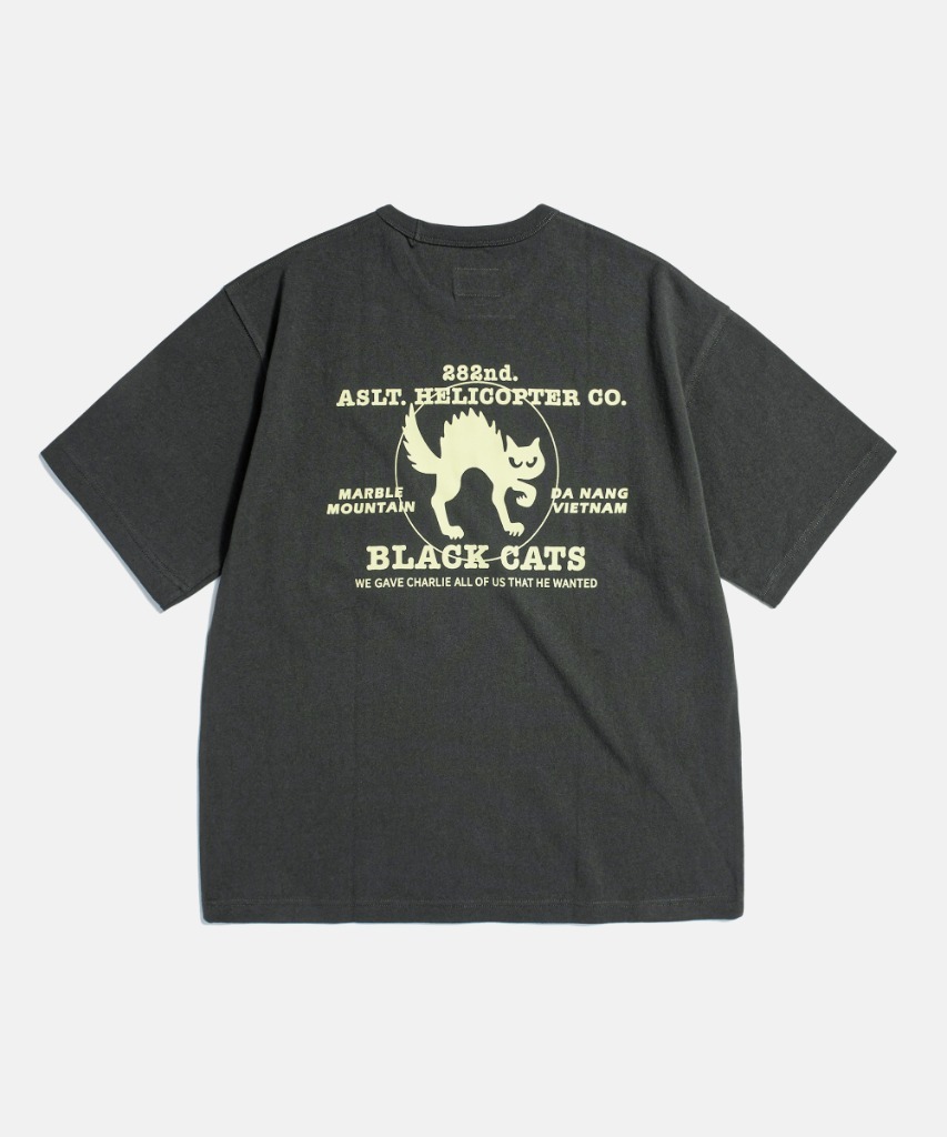 Black Cats Heavyweight Pocket Tee Vintage Black