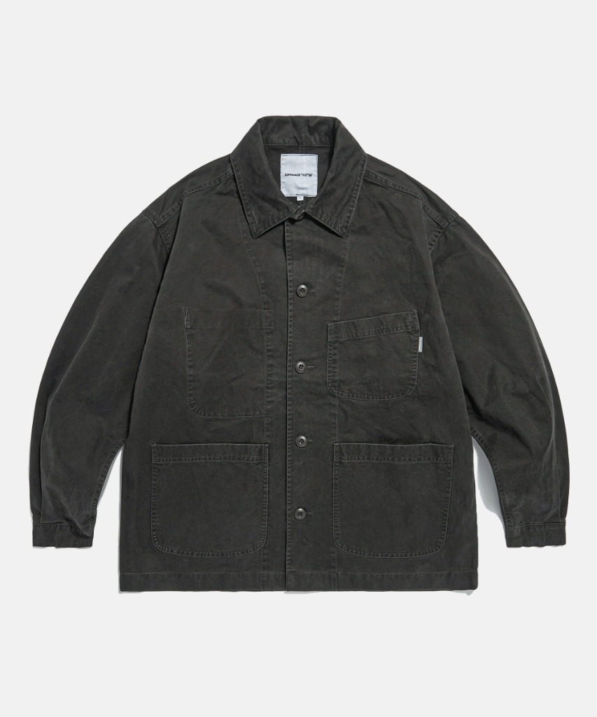 French Wide Work Jacket (Moleskin) Dark Grey