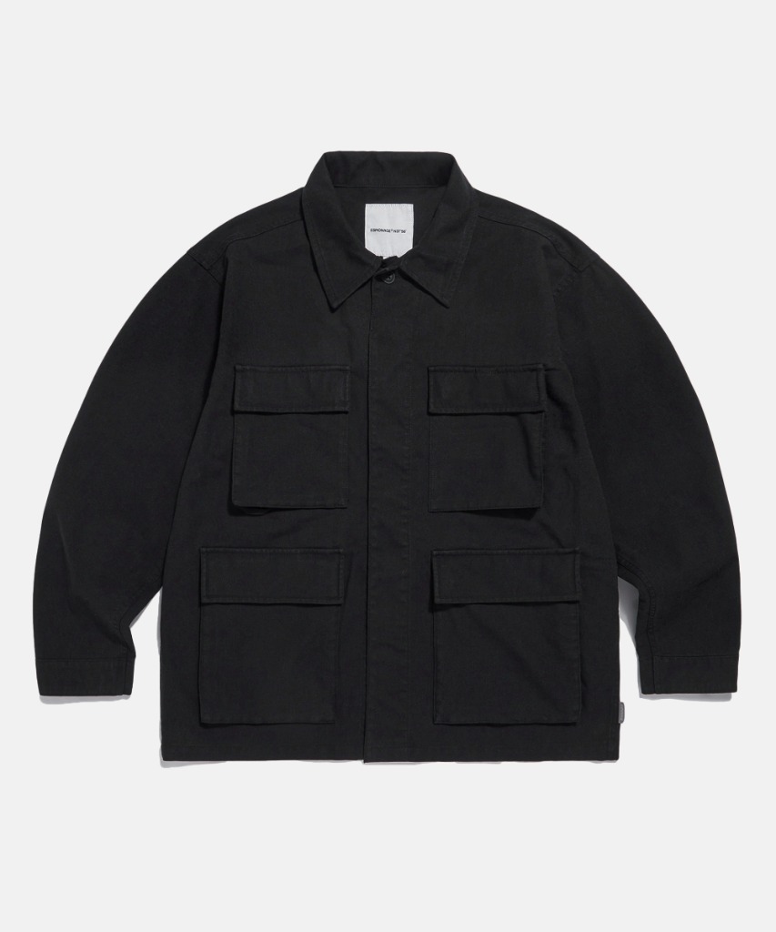 Draped Nep BDU Army Jacket Black