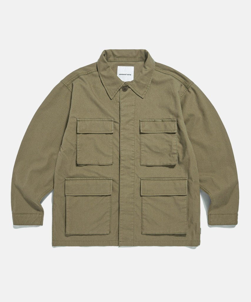 Draped Nep BDU Army Jacket Taupe