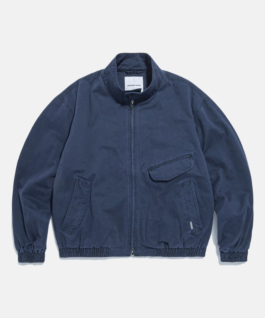 Washed Cotton Harrington Jacket Dark Blue