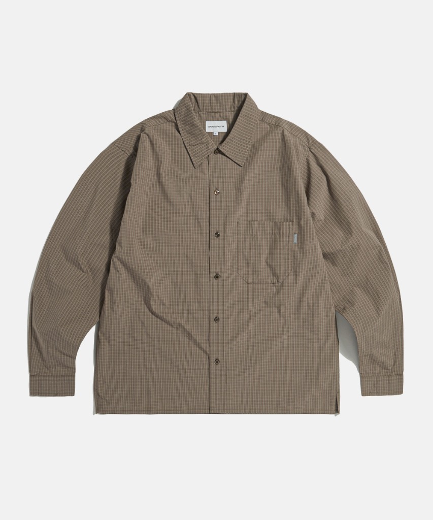 Multi Check Cropped Shirt Brown