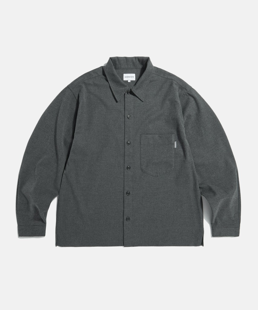 Cropped Big Pocket Shirt Dark Grey
