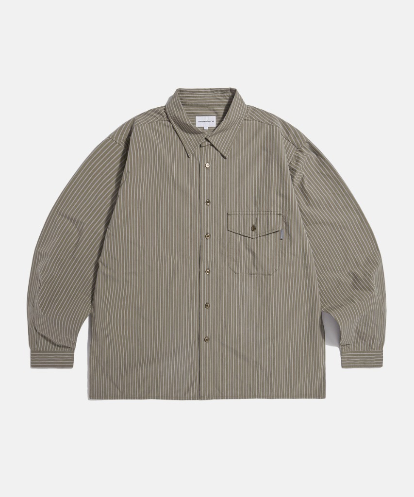 Double Stripe 1 Pocket Shirt Cocoa