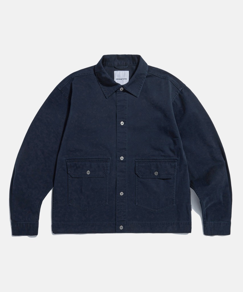 Cotton Trucker Shirt Jacket Navy