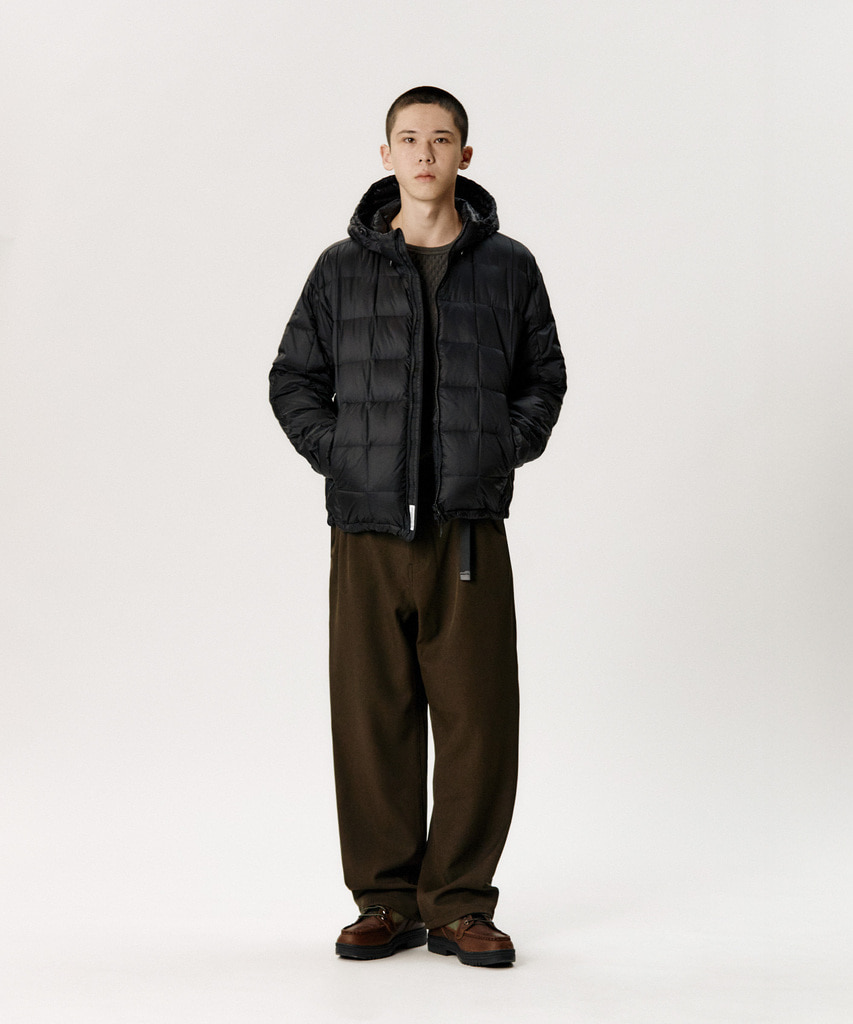 Hooded Light Down Jacket Black | espionage